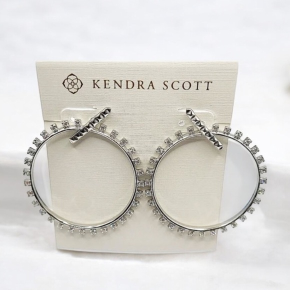 Kendra Scott Charlie Grace Hoop Earrings In Silver.